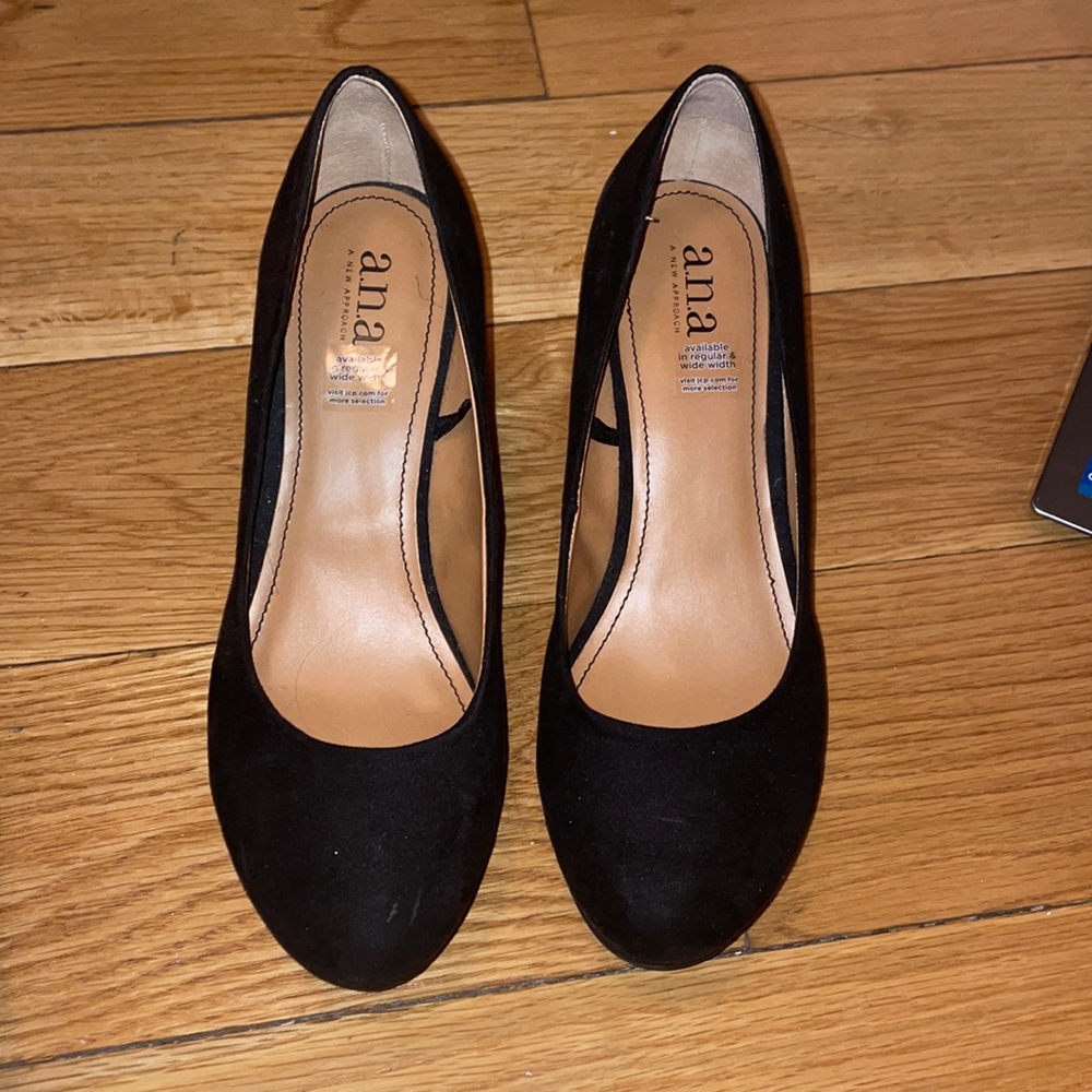 A.n.a black wedge heels.
